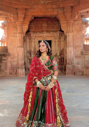 Royal Rajasthani Maroon Embroidered Lehenga Set with Dupatta
