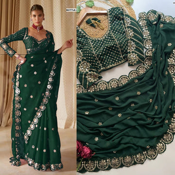 Luxury Mirror Embroidered Saree