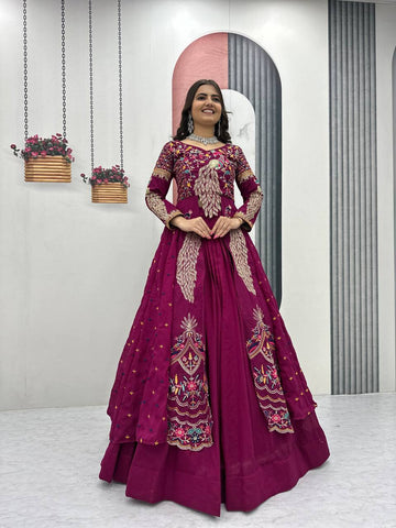 Royal Peacock Work Anarkali Gown